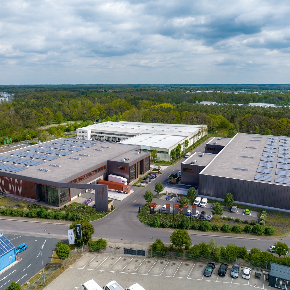 Luftaufnahme vom Gewerbepark in Ludwigsfelde