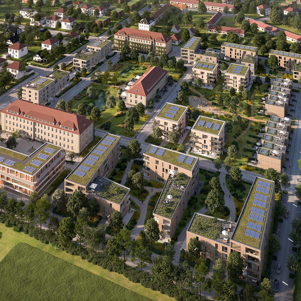 Luftaufnahme: Grundstück mit rund 51.700 Quadratmetern in Stahnsdorf