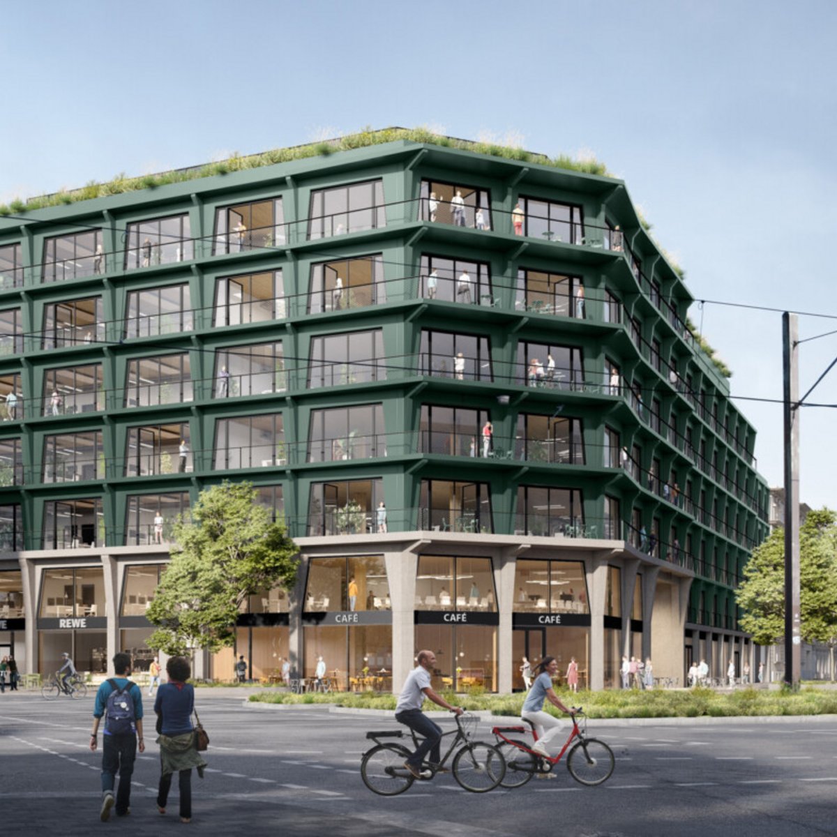 Visualisierung Gebäude mit Wohnungen, Büros und Einzelhandel in Berlin-Friedrichshain