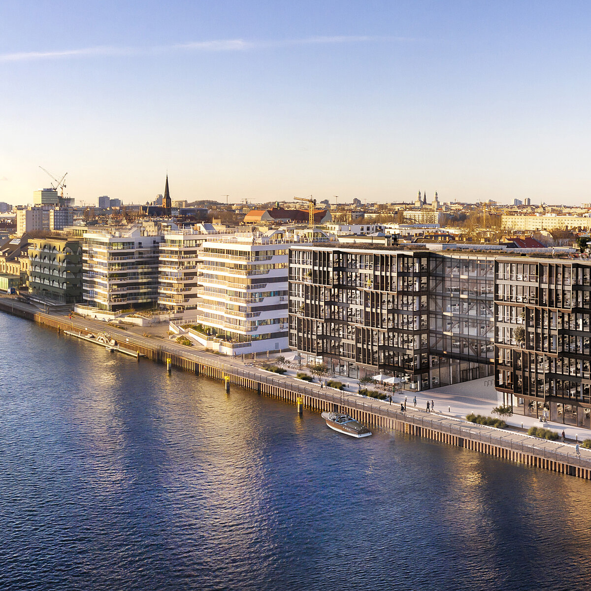 Luftbildaufnahme von Dockyard am Spreeufer