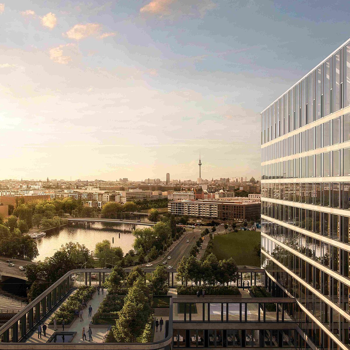 Visualisierung Port One - Panoramablick | Europacity