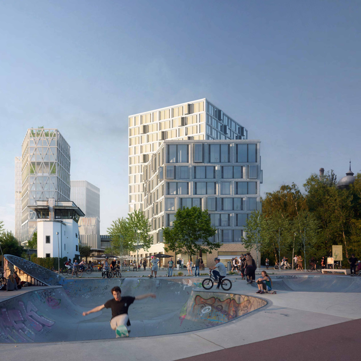 Visualisierung „Urbane Mitte Süd“ - Quartiersentwicklung am Gleisdreieck in Berlin