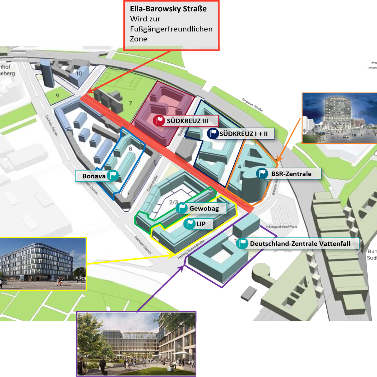 Lageplan Südkreuz von HINES