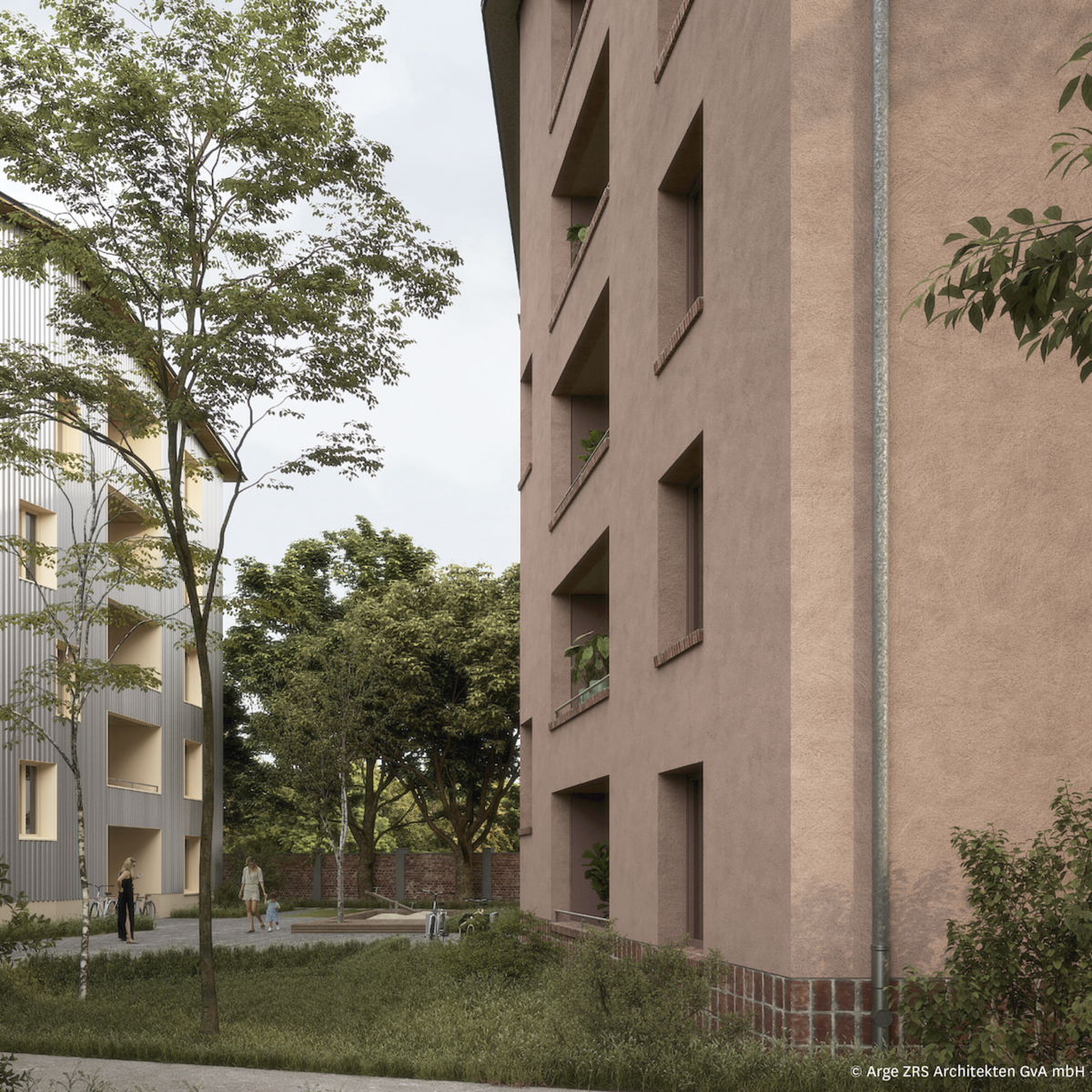Visualisierung des nachhaltigen Wohnungsbaus in Alt-Britz 