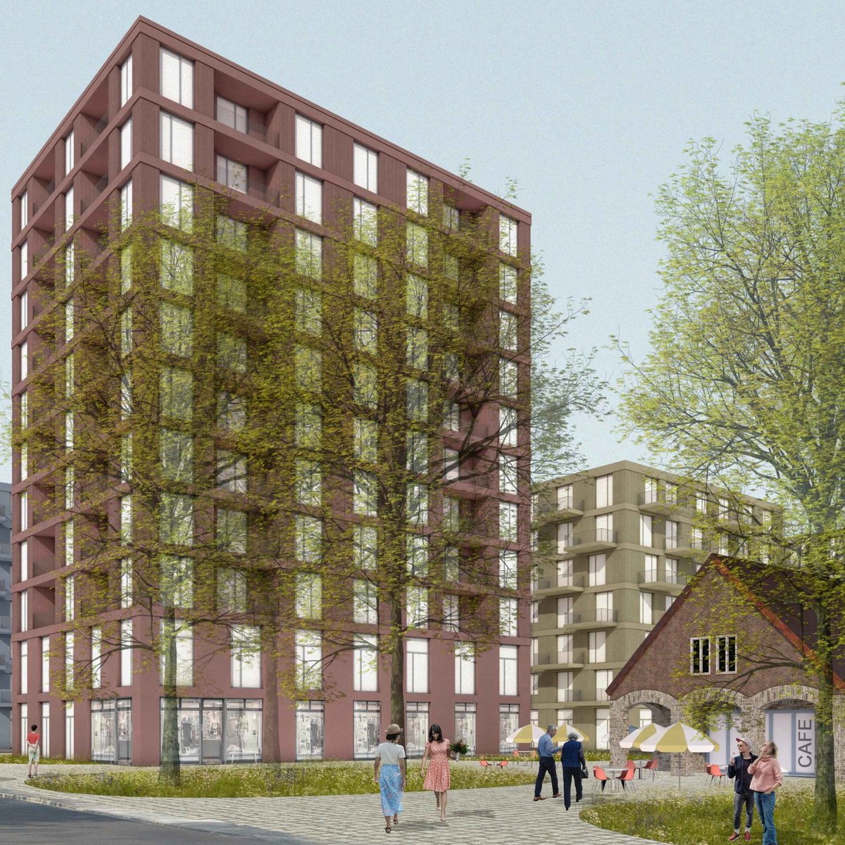 Visualisierung Quartier ind Teltow Eingangsplatz Oderstraße/Warthestraße