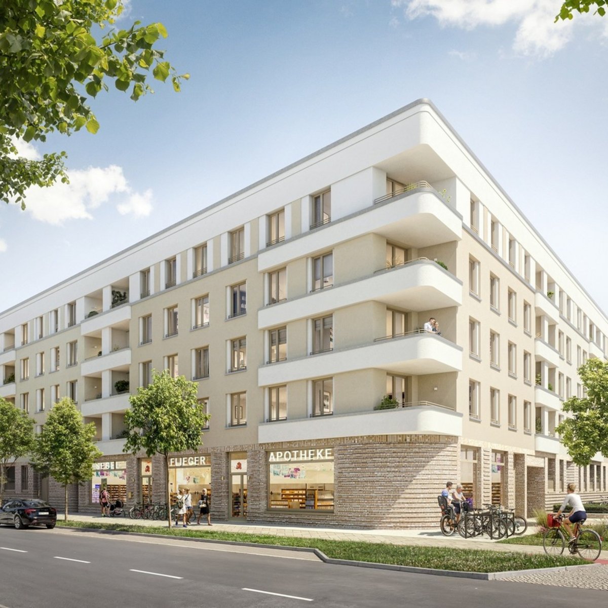 Visualisierung vom neuen Segelflieger Quartier Berlin der BAUWERT AG: ARTHUR