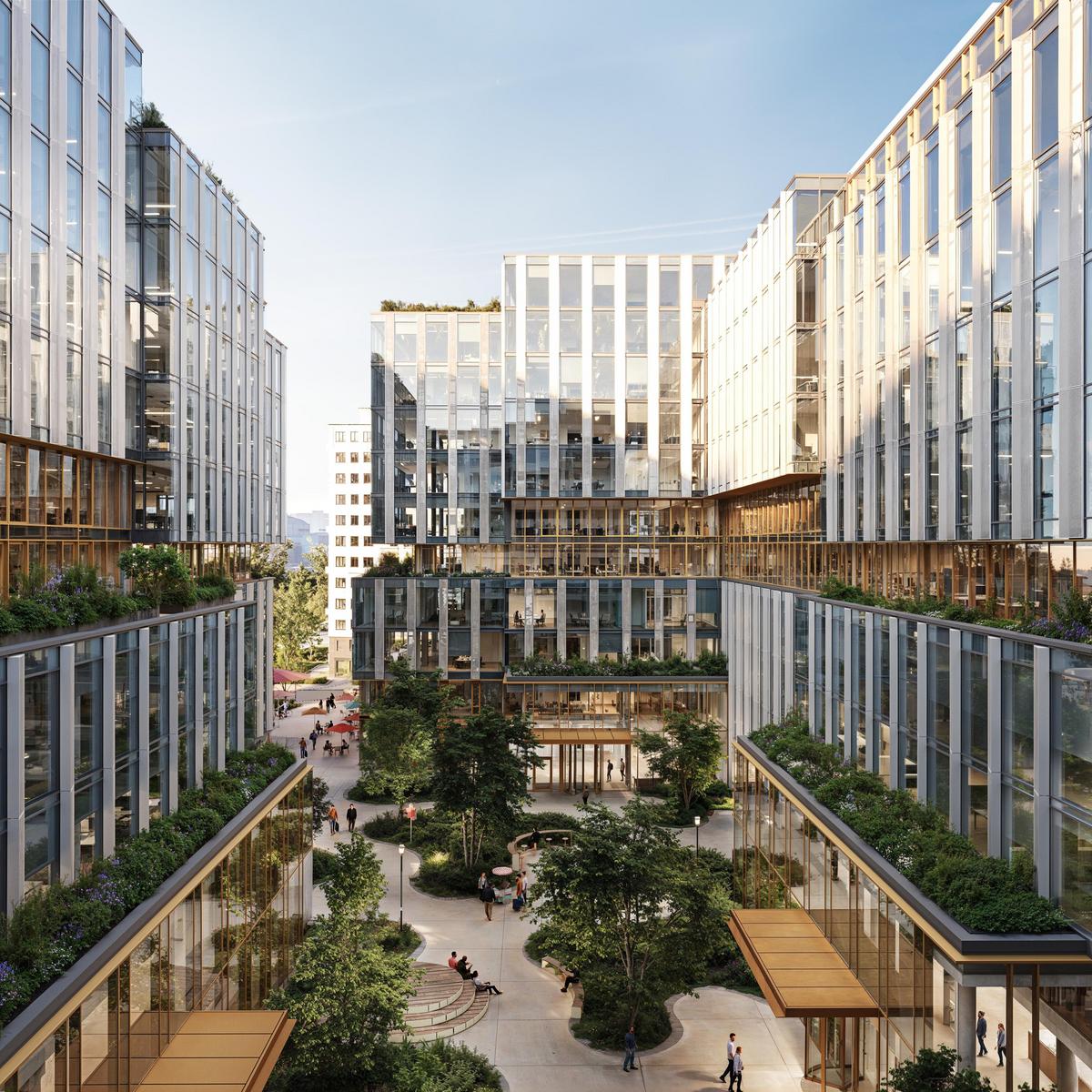 Visualisierung des künftigen LXK Campus in Berlin - Innenhof