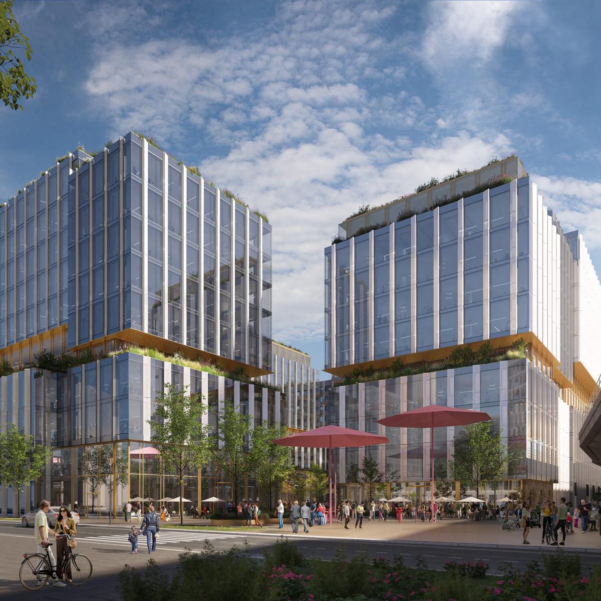 Visualisierung des Büro- und Wohncampus LXK in Berlin