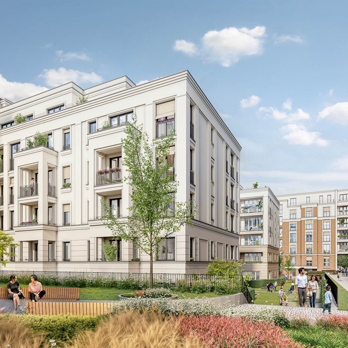 Visualisierung Innenbereich Stadtquartier in Berlin-Kreuzberg