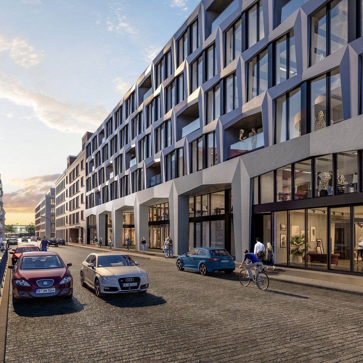 Visualisierungen des Neubauprojekts THE B