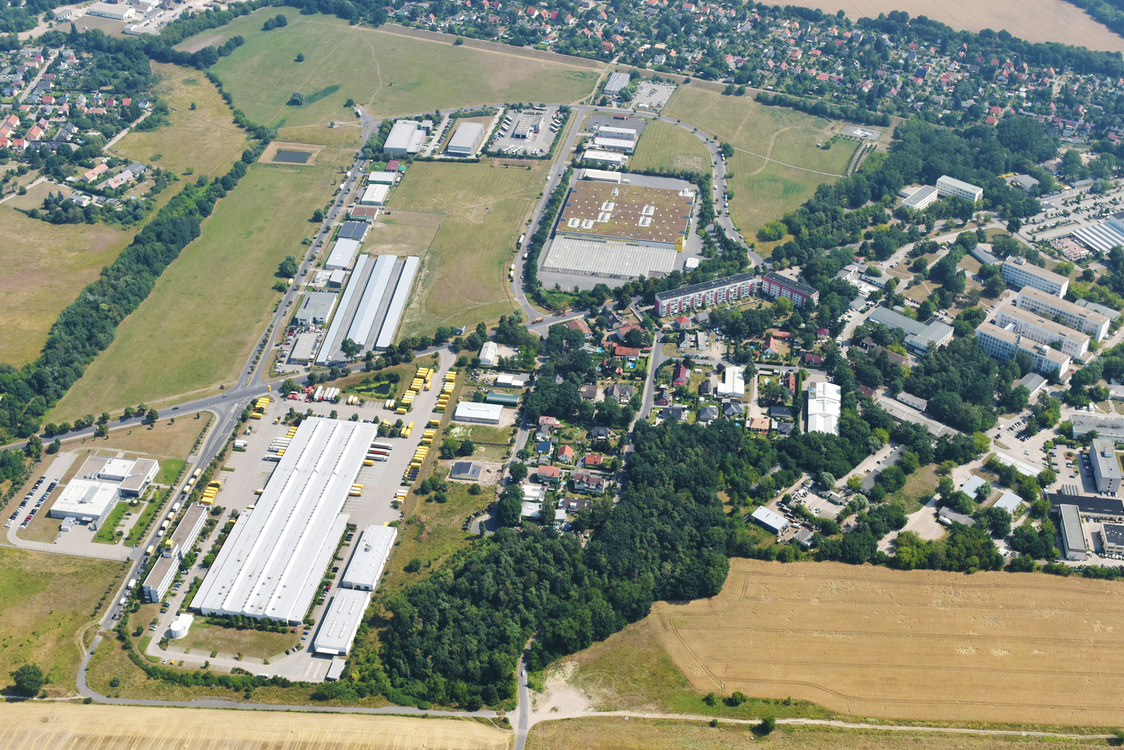 Luftaufnahme vom Techno Park in Stahnsdorf
